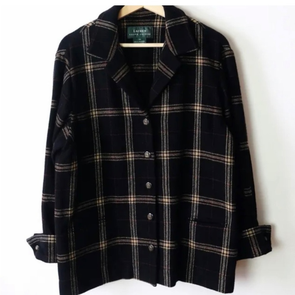 Ralph Lauren Size 12 Plaid Wool Shacket